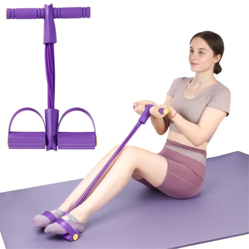 Entrenador Abdominal, Gimnasio en Casa, Equipo Entrenamiento Abdominales, Expansor Cuerpo Completo para el Hogar, 6 Tubos Cuerda Elástica Tracción Multifunción, Banda de Resistencia Pedal