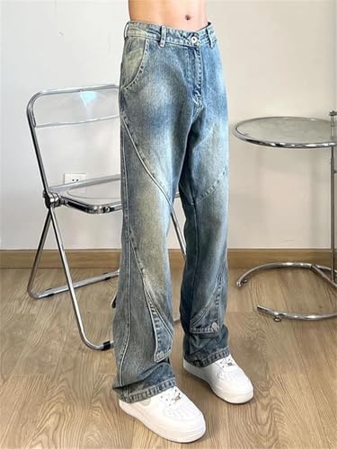 Men's Loose Denim Trousers Baggy Straight Korean Cotton Cowboy Pants3