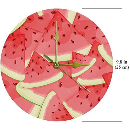 Horloge murale silencieuse sans tic-tac acrylique pastèque
