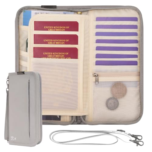 Image of Neck Wallet Lightweight RFID Blocking Waterproof Travel Pouch Passport Wallets for Women Men