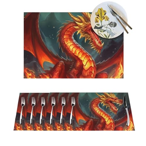 Sets de table thermorésistants et antidérapants motif dragon - 2