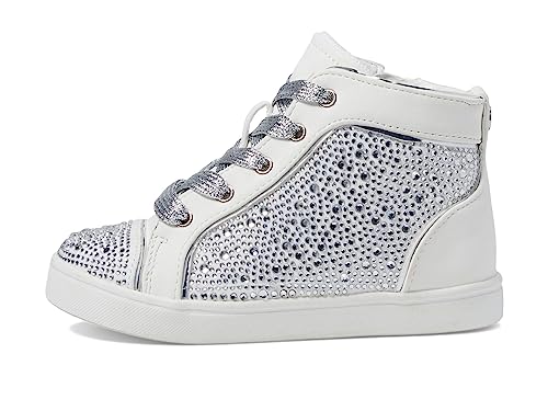 NINA Girl's Cossette (Toddler/Little Kid/Big Kid) White Microsuede/Stones 2 Little Kid M4