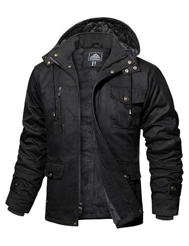 MAGCOMSEN Winter Jackets for Men Military Jacket Parka Coat Fleece