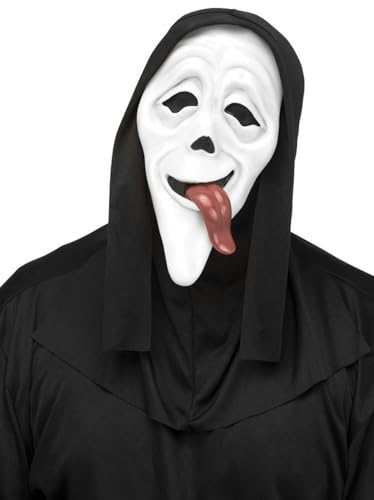 MIMIKRY Scary Movie Wassup! Halloween Kostümzubehör Ghost Face Scream Maske mit Kapuze Geist Horrorfilm