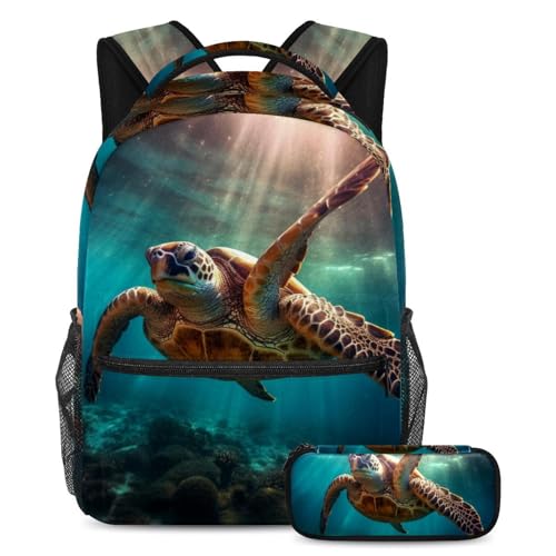 Sac à dos tortue sous-marine 138 polyvalent avec sa trousse assortie en grand format