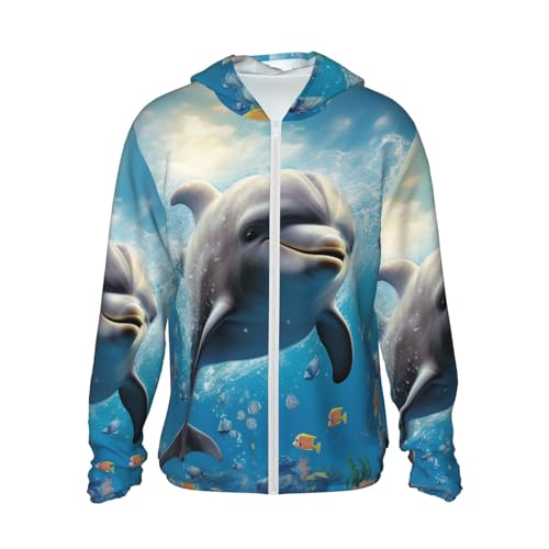 Veste à capuche UPF 50+ vêtement anti-UV manches longues dauphin