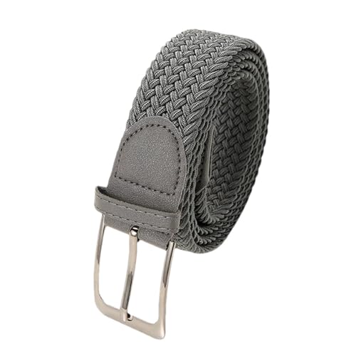 Men's Plus Size Elastic Woven Belt With Pin Buckle Stretch Canvas Waist Strap For Golf Casual Pants Jeans Work