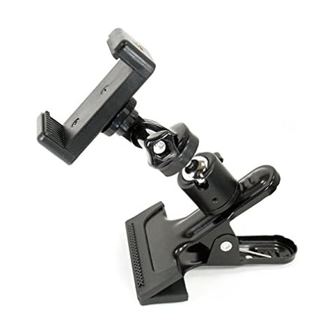 Livestream® Ball Head Clamping Phone Mount System: Includes Metal Clamp, Tripod Adapter, Screw Adapter & Smartphone Holder Clamp. Mount Your Phone to Anything, or Use with Sports Action Camera. Cover