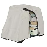 HiCaptain 2/4 Passengers Waterproof Golf Cart Cover with Drive Side Opening fits EZ GO Club Car Yama