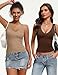 Avidlove Womens Summer Tops Sexy Plunge Deep V Neck Tank Tops Slim Fit 2026 Fashion Soft (Nude, M)