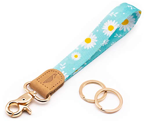 Image of POCKT Keychain Wristlet for Women and Men, Cute Wrist Lanyard for Keys, Short Key Chain Strap for Car Keys, Wallet, ID Badge & Phone | Daisy