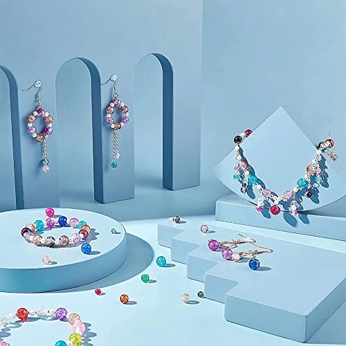 INDIKONB 1100 Pcs Multi Colour Pearl Bead - Size 6 mm - 10 Colors Multicolor Acrylic Pearl Beads Loose Spacer Beads with Hole for Jewelry Making, Round Rainbow Plastic Pearls for DIY Craft Bracelet