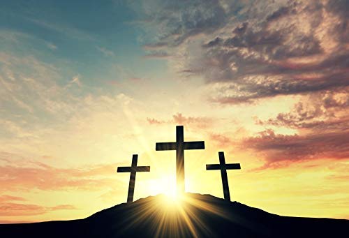 EdCott Vinile 5x3ft Sfondo Gesù Cristo Croce Alba