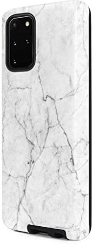 Skinit Pro Phone Case Compatible with Galaxy S20 Plus - White Marble Design