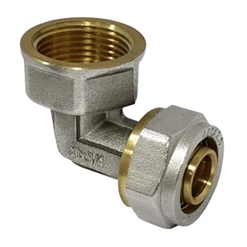 Anneau de serrage pour tube composite PEX, angle 90°, diamètre 20 x IG 3/4"