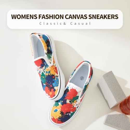 Image of Women's Canvas Slip On Sneakers Non Slip Loafers | low top non slip on walking breathable casual comfortable fashion tennis