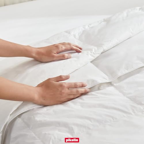PIKOLIN Daunendecke 220 x 240 cm. Gänsedaunendecke mit 92% Daunen, 250g/m² für Herbst und Winter, Natürliche Füllung und Atmungsaktiv… – Ansicht 5