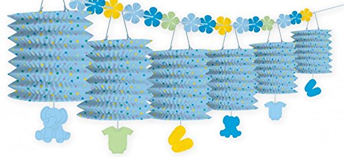Preisvergleich Produktbild amscan International blau Laterne Girlande mit Blumen