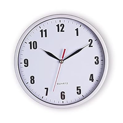 SAC SMARTEN ARTS 8" Silent Quartz Wall Clock Non-Ticking Digital Silver Wall Clocks
