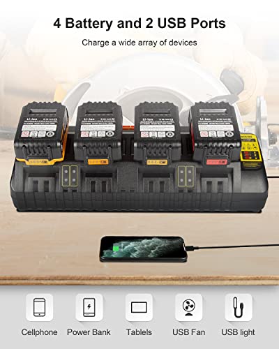 Lenoya Substituição do carregador de bateria DCB104 para estação de carregamento de bateria máxima D