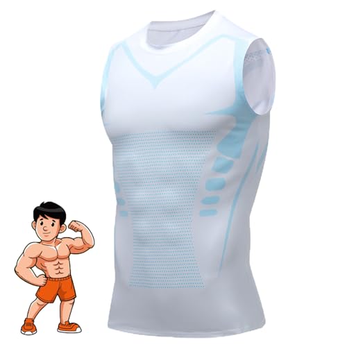 Menionic Vest, MENIONIC Tourmaline PostureCorrector Vest, Ionic Shaping Sleeveless Shirt (Large,White)