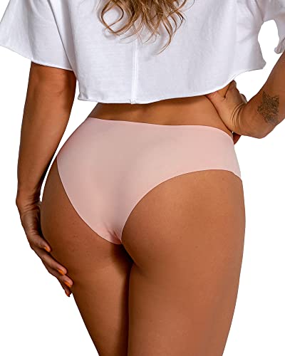 Image of DEANGELMON Seamless Underwear for Women No Show Bikini Panties Comfortable Stretch Invisible Ladies Hipster Briefs