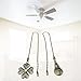 2x fan Extension Pull Chain Fan Pull Chain Metal Beaded Bulb Cord Chain 18 inch fan Pull Chain Set for Replacement, Brown