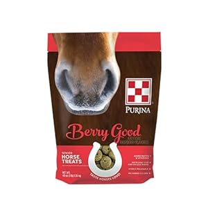 Purina | Berry Good – Raspberry Flavored Senior Horse Treats | Added Biotin for Hoof Health -3 Pound (3 lb) Bag