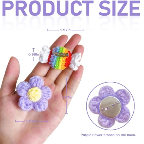 Image of Crochet Handmade Kawaii Brooch for Backpacks Clothing Jackets Hats, Cute Pins for Women Girls