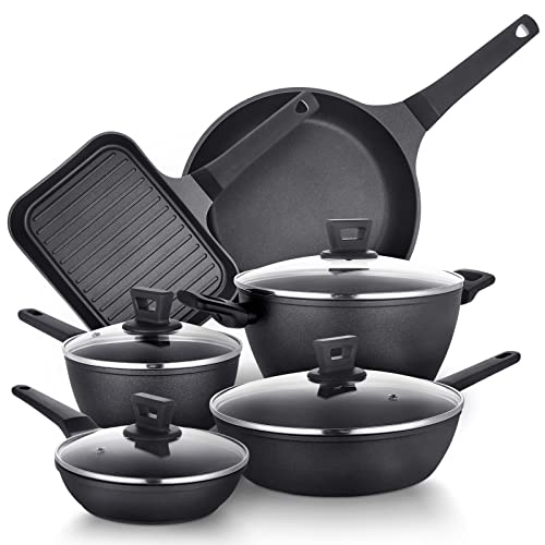 Allgetc Nonstick Cookware Set - Professional Quality Pots and Pans for Healthy Cooking