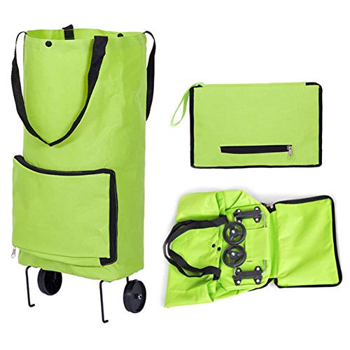 UxradG Tragbarer Einkaufstrolley, zusammenklappbare Einkaufstaschen mit verstellbarer Grifflänge, tragbare… – Bild 6