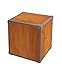 AMKO Cube-2 Wood Cube Large, Cinnamon Melamine Finish, Reinforcing Metal Trim Strips, Trunk-Style Corner Protectors, Multipurpose Merchandiser, Display Base, No Assembly Required