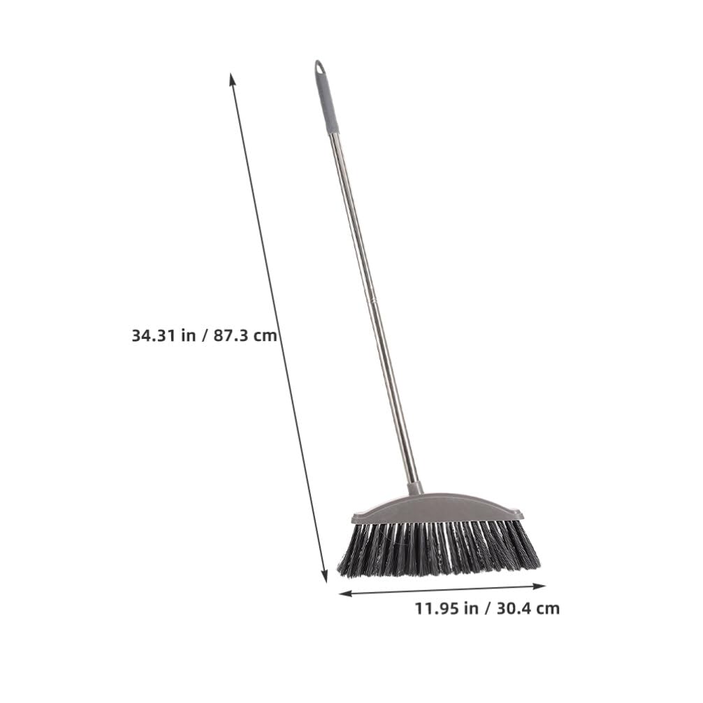 Alipis 2pcs Stainless Steel Broom with Long Handle Sweeping Brooms Wide Angle Brooms for Kitchen Shower House Outdoor Cleaning Dark Grey