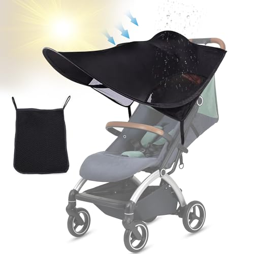 Gcffom Sonnenschutz für Kinderwagen, Sonnenschutz Segel Kinderwagen, Universal Sonnensegel mit UV Schutz 50+ und Wasserdicht, Verstellbar Sonnenschutz für Baby Sonnenschutz Buggy