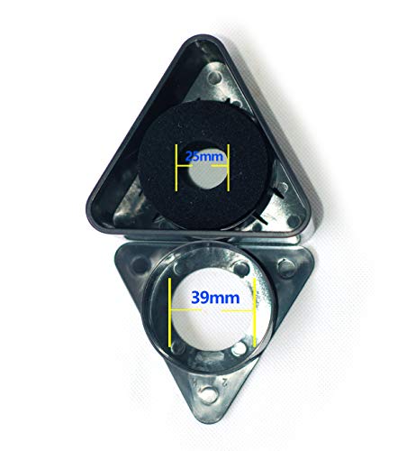 25mm-39mm Hole ABS Injection Molding Triangular Interview Mic Microphone Logo Flag Station Box for Stage Wireless Karaoke Handheld Shotgun Microphone (black)
