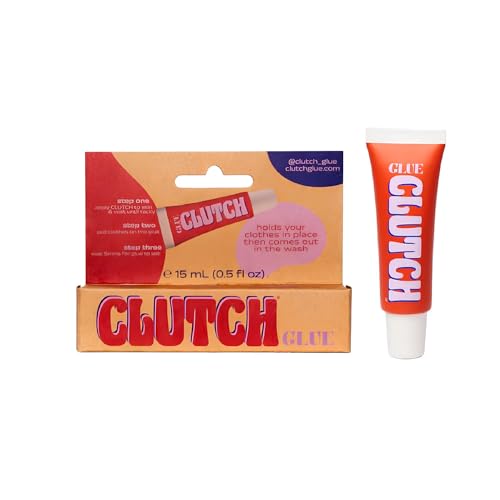 CLUTCH Glue Liquid Fashion Tape Clear Body Glue & Fashion Glue for Women Customisable Skin Adhesive for Clothing Dresses Straps and Accessories All-Day Hold for Events & Travel (15ml)