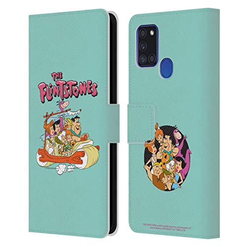 Housse portefeuille The Flintstones en cuir souple pour Samsung Galaxy A21s