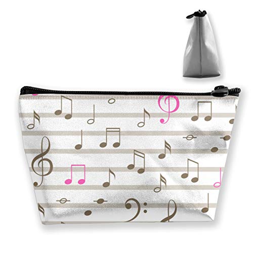 Preisvergleich Produktbild Musiknoten Streifenmuster Multifunktionsetui Großer Make-up Organizer Bag Pinselhalter für Frauen Mädchen