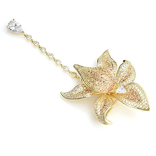 Damen-Brosche, Damenmode-Accessoires, Damen-Elegante Blumen-Brosche, Party-Brosche, Wassertropfen-Kette, Blumen-Hochzeitsbankett-Brosche, Exquisite Broschen