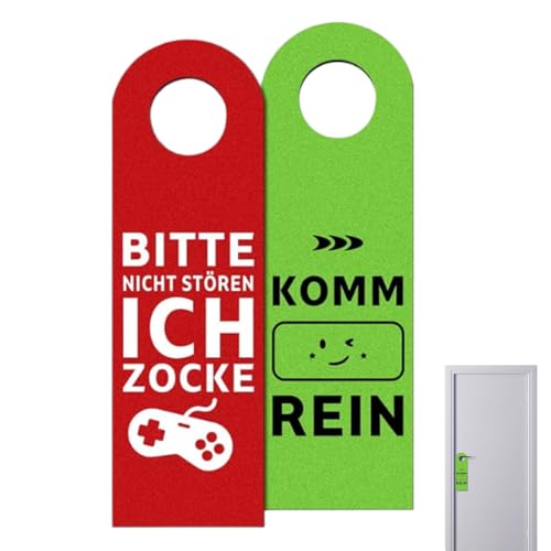 YUVKIN 1 Unidad Colgador de Puerta de Fieltro, No Molestar Estoy Jugando o Pasa Adelante, Regalo para Gamers, Decoración de Habitación Gamer, Regalo para Adolescentes, Ideas Geniales para Chicos