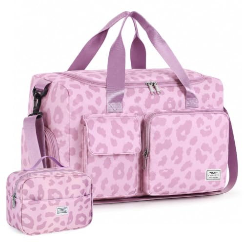 Image of FIORETTO Women's Gym Duffle Bag with Shoes Compartment, 30L Capacity, Ideal for Travel, Gym, Sports, Duffel, Weekender