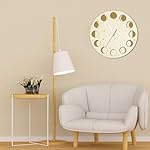 Timethink 12-inch Wooden Moon Clock