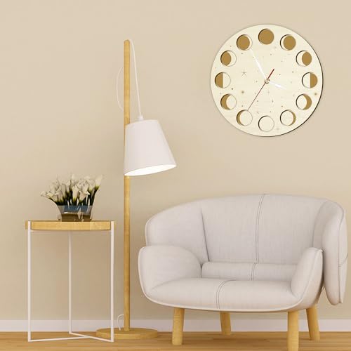 Timethink 12-inch Wooden Moon Clock