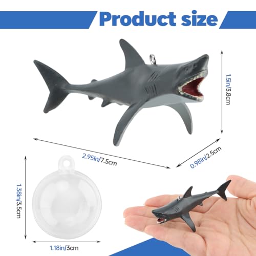 Image of Tookie 4sets Fish Tank Shark Decoration, Floating Fish Tank Figurine Mini Realistic Sharks with Water Balloon Floating Aquarium Layout Prop(as Shown)