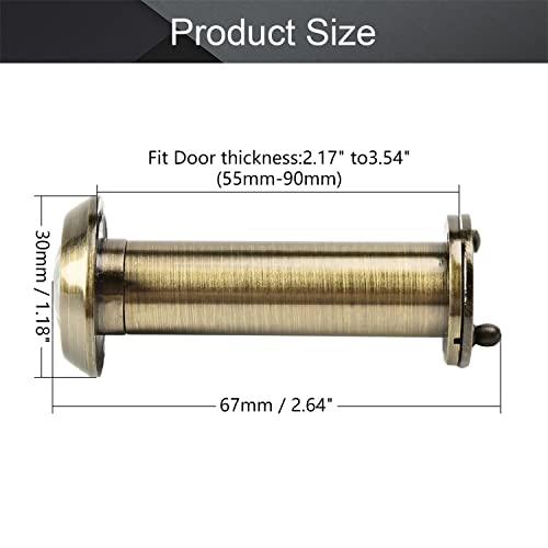 Image of Othmro Safety Door Viewer 1Pcs Hole Diameter 16mm Metal 200-degree Door Peephole with Rotating Privacy Cover for 55-90mm Thick Doors, Durable Door Viewer for Home Office Hotel Bronze