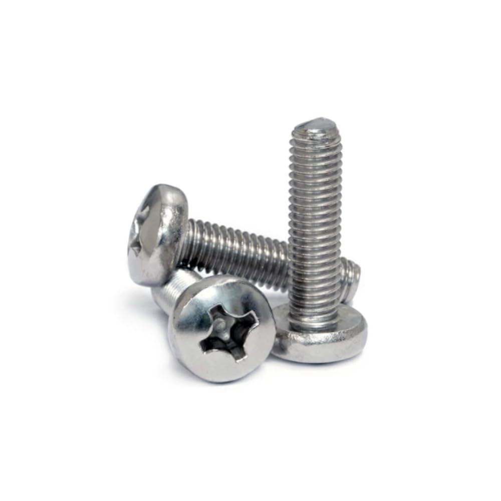 100x M2 x 6mm Phillips Pan Machine Screws A2 Stainless Steel