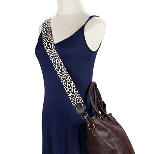 ZANQANO Adjustable Replacement Crossbody Strap Purse Guitar Style Jacquard Woven Embroidered Handbag Straps (Leopard)2