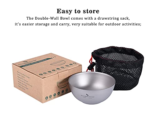 Boundless Voyage Titanium 250Ml/350Ml Double Wall Bowl Ultrlight Portable Mini Bowl For Outdoor Camping Picnic Dishware (S-(250Ml)) #TOP7