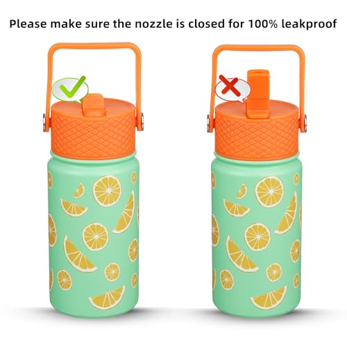 Image of BJPKPK Insulated Water Bottle, 15oz Stainless Steel with Straw Lid