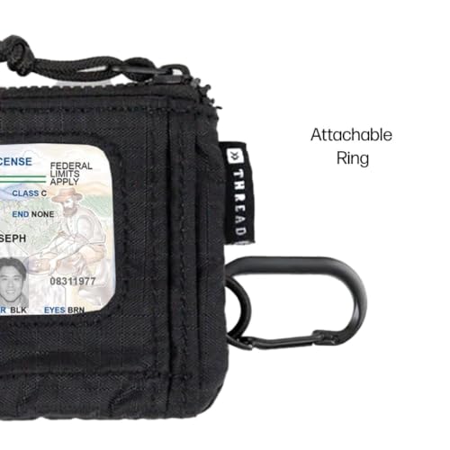 Image of Thread Wallets Pouch Wallet - Compact Zip Wallet with Clear ID Window, Coin & Card Pockets, and Key Stash - Lightweight Rip-Stop Travel Wallet for Men & Women (Color Block Canvas)